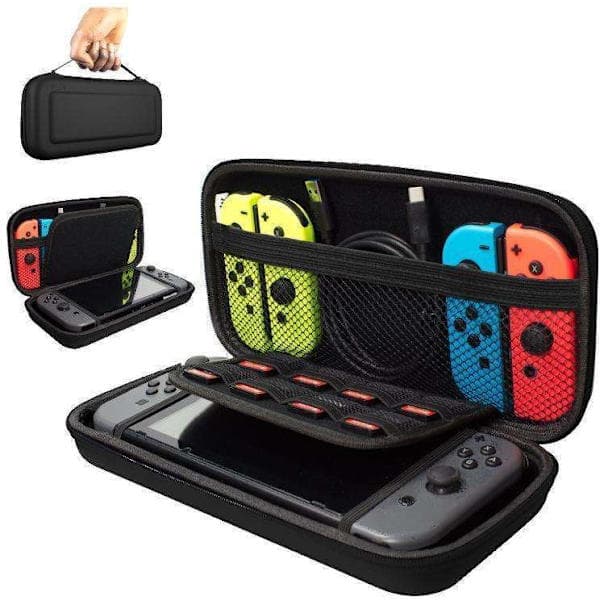 Hardt oppbevaringsetui - Etui kompatibelt med Nintendo Switch - Organizer Svart