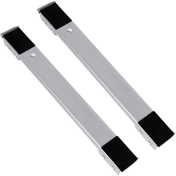 Two-piece mobile base with adjustable lockable pulleys - non-slip, for refrigerator, dryer, washing machine