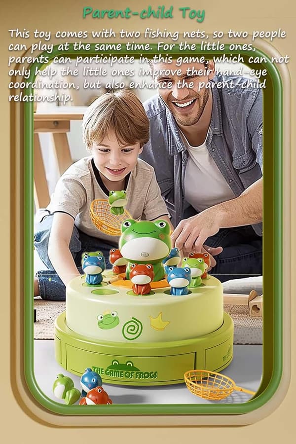 Electric Jumping Frog Turntable Toy Set — Interactive Pop-Up Game with Music & Lights, Focus Training for Kids, Family Catching Activity