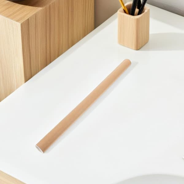 2 stk. kraftkartonrør med låg 50x3 cm opbevaring af plakater og tegneruller 2 mm tykke