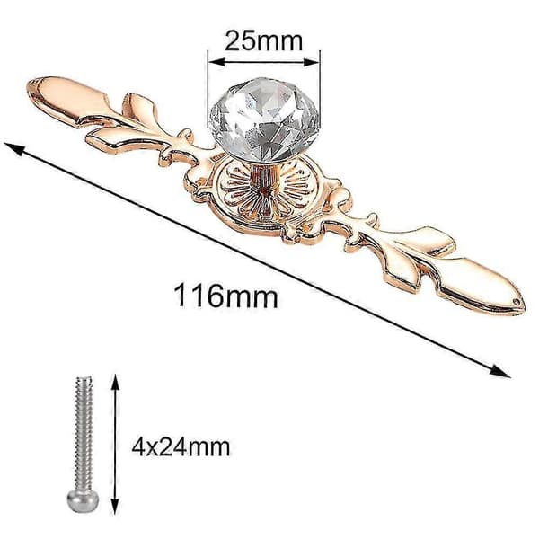 6 Pieces Gold Diamond Door Knobs, Crystal Door Knobs, Cabinet Knob, Diamond Cabinet Handle, Diamond Crystal