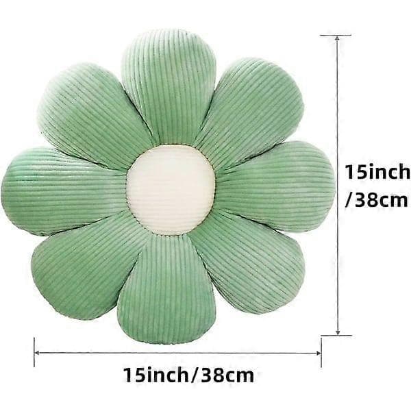 2 stk blomsterputer - Tusenfrydformede pynteputer, søte preppy puter, blomsterplysjgulvputer til soverom, sofa, stolinnredning