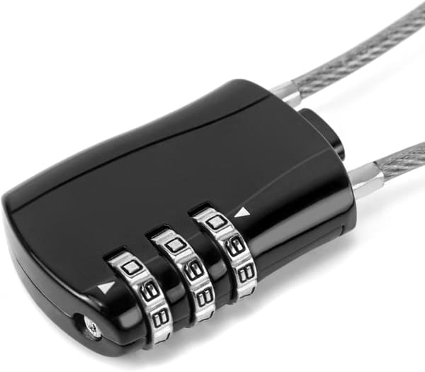 Retractable Cable Lock, Digital Combination Lock with 41cm Cable for Motorcycle Bicycle Snowboard Ski Equipment Luggage, Black