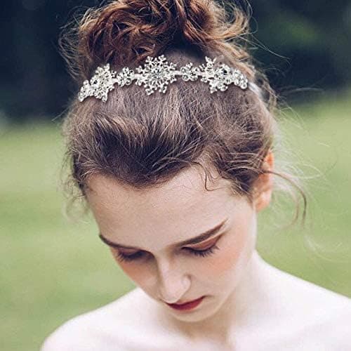 Hodebånd med strass i legering, diadem, hodeplagg, østerrikske krystaller
