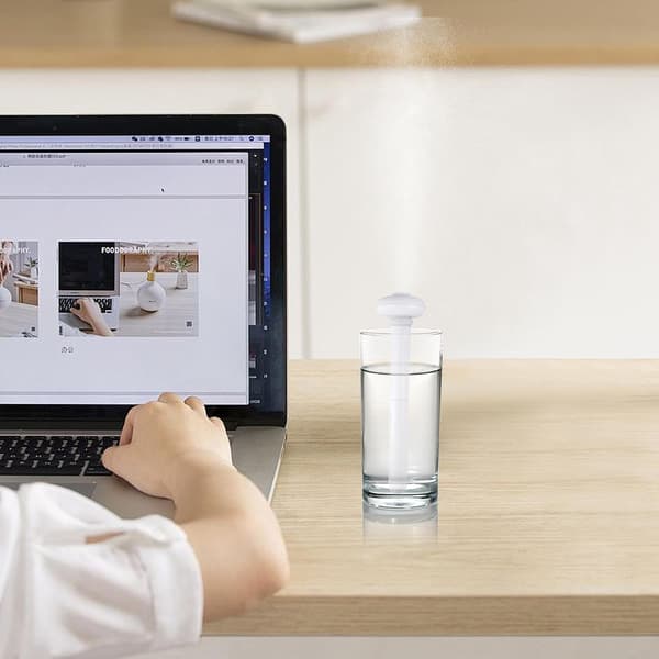 Lille Luftfugter - Mini Luftfugter til Rejser, USB-Luftfugter, Mini Personlig Befugtning, Støjsvag Luftfugter til Rejser Hjem