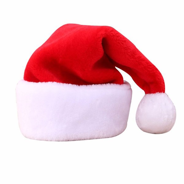 Julehat til Voksne og Børn - Santa Hat til Hjemmet - Varmt Plys - Julehat til Cosplay Kostume - Festfavorit Dekorationer