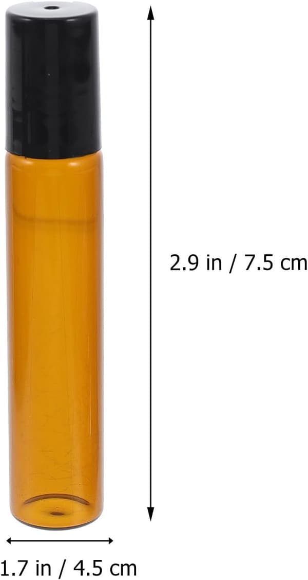 20 st 10 ml glasflaskor med roll-on för parfym och eteriska oljor, tomma påfyllningsbara underförpackningar med kulor i rostfritt stål