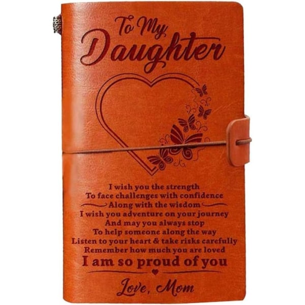 Till min dotter Läderdagbok från mamma - Kom ihåg hur mycket du är älskad - 60 sidors resedagbok (mamma till dotter)