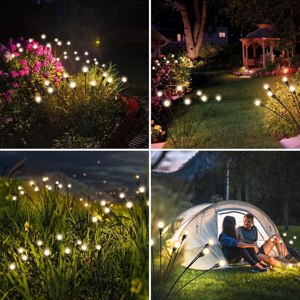 Solar Powered Outdoor Lights 2-pack Waterproof 10 LED Garden Lighting For Pathway Patio Yard Decoration Landscape Lighting