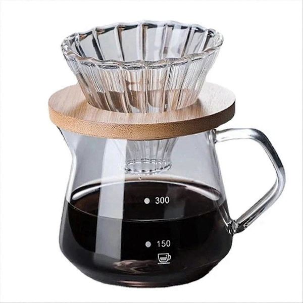 Pour Over Kaffebrygger Sæt, Glaskande Kaffe, 300 ml