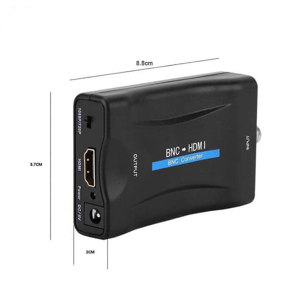 Kabel BNC til HDMI-omformer 1080P Video Display Adapter Overvåkingsmonitor+USB