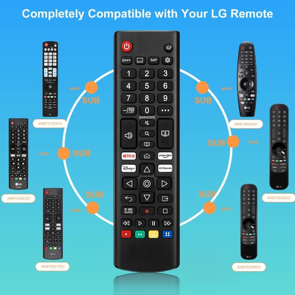 Universal Remote Control for LG Smart TV - Remote Control for All Models Lg Lcd Led Hdtv Uhd 3D 4K Universal Tv Remote Control Lg AKB76037601