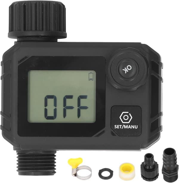 IP55 Programmerbar Udendørs Vandingskontrol, Automatisk Vandtimer med Trin-knap til Have, Gård, Græsplæne - NH3/4 I.