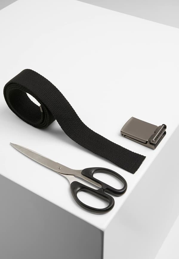 Svart langt fritidsbelte for menn i nylon, 120 cm