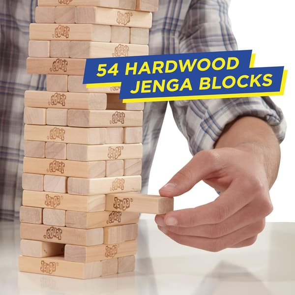 Klassisk Jenga, stable spill med treklosser