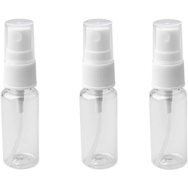 3 st Sprayflaskor, 20 ml Transparenta Sprayflaskor med Fin Dimma, Plast, Tomma, Återfyllningsbara, Atomiserare med Vikbara Lock - BPA-fri PET, Vit