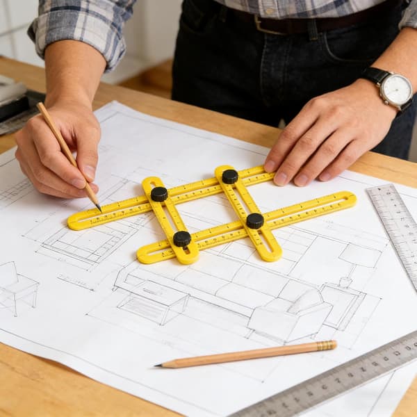 Multi-Angle Template Tool, Angle Finder, Multi-Angle Measuring Ruler, Foldable Measuring Ruler