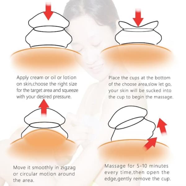 Full Body Massage Cupping - 4-pack - XS-L White