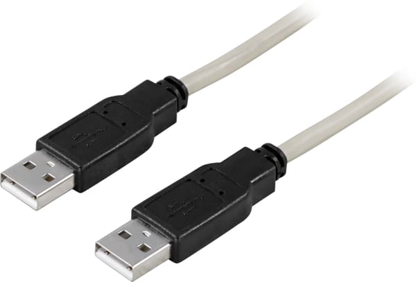 USB 2.0-kabel Type A hann, Type A hann 3m Grå
