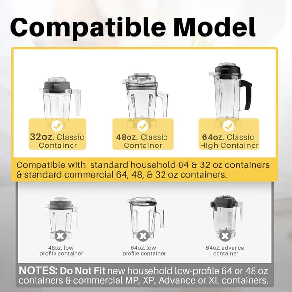 Wet Blade Replacement for Vitamix Blenders, Compatible with 5200 Series and 64oz/32oz Containers, Blender Blade Replacement Part