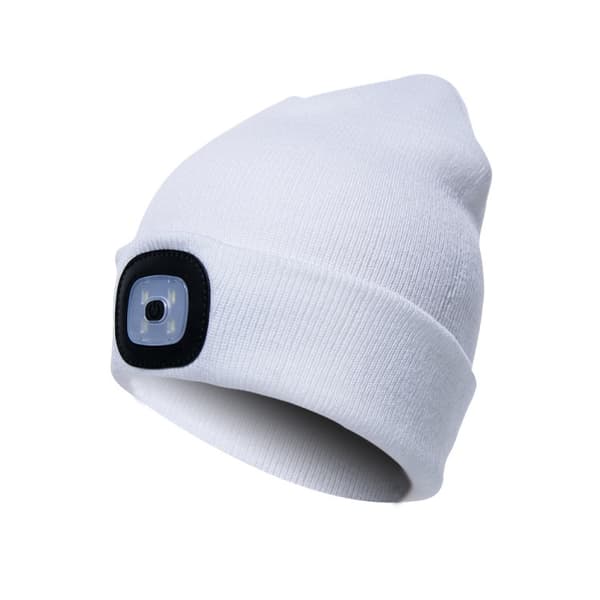 Hvid med LED-lys Unisex USB genopladelig - Gave til mænd og kvinder