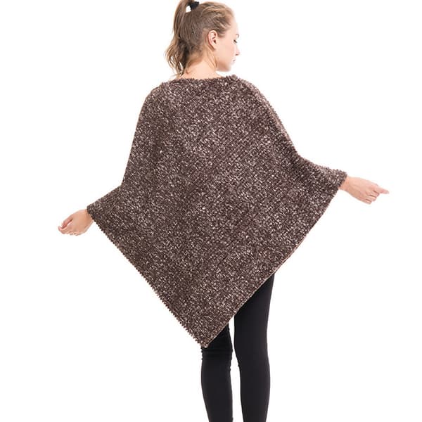 Tjukk Genser Cape Varm Løs Poncho Stor Kappe for Kvinner
