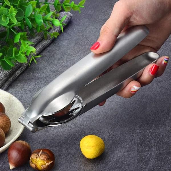 Portable Nutcracker Chestnut Tongs 304 Stainless Steel Chestnut Cutter Metal Multifunctional Nutcracker