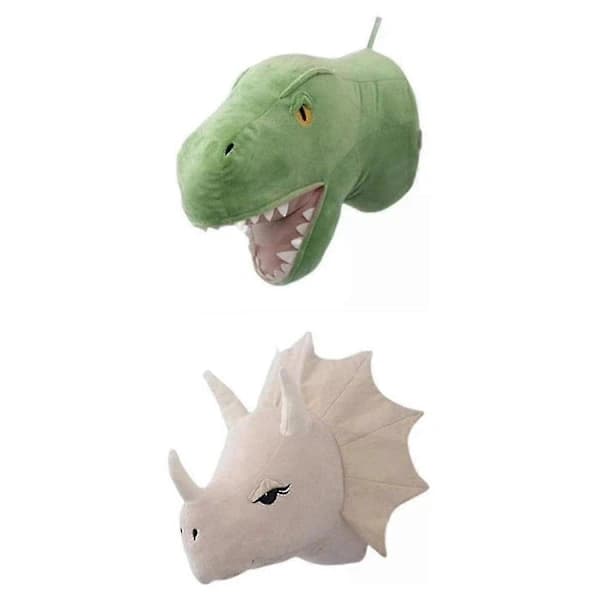 2 Stykker Dinosaurhode Veggdekorasjoner 3D Søt Barnerom Stue Baby