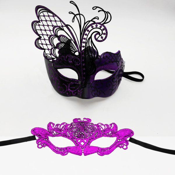 Erilaiset butterfly tekojalokivimetalliset venetsialaiset naisten naamiot naamiaisiin/Mardi Gras -juhliin/seksikkään pukupalloon/häihin (2 kpl)