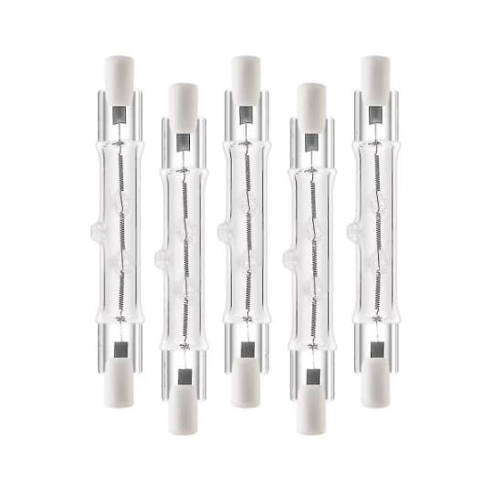 5-pakning R7s 118mm 300w 230v - R7s halogen lineærlampe