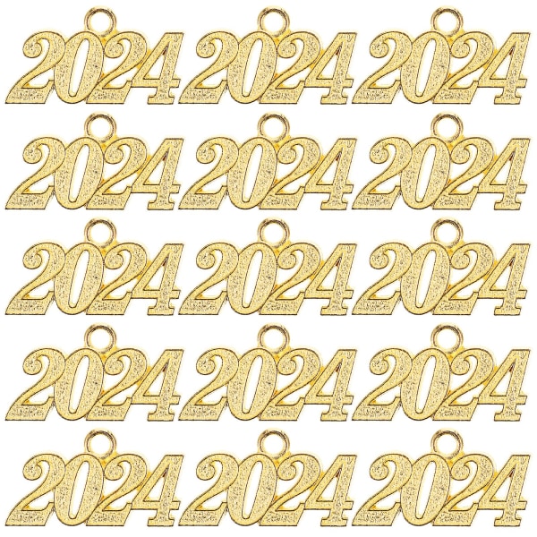 50 stk DIY Smykke-Sjarmer Henger Graduation Charms Til Halskjede Armbånd Kvast Nøkkelring Gull Golden 3.2X1.5cm