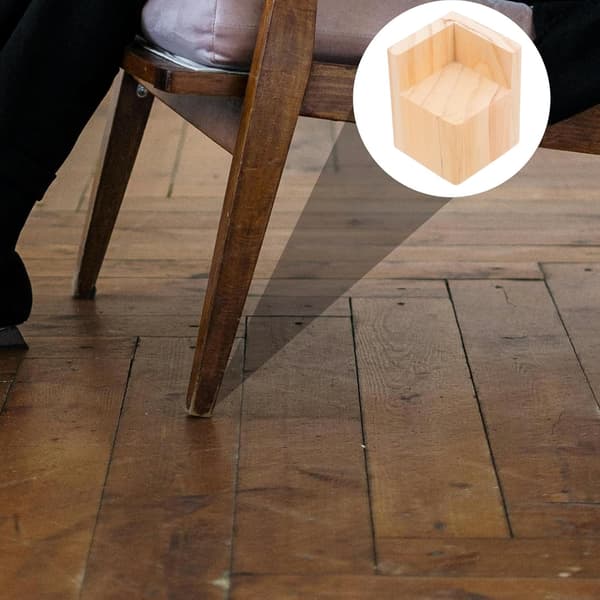 4 stk. firkantede møbelforhøjere i træ til seng og bord Nem installation og robust design