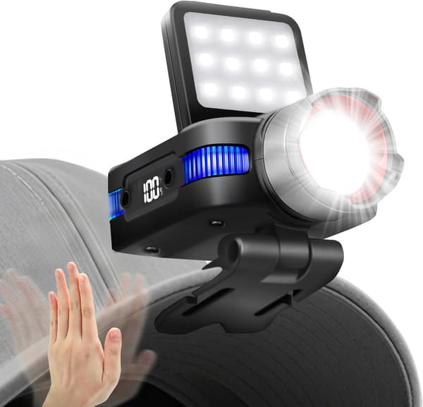 Ultra Powerful LED Rechargeable Headlamp, 5 Modes with Motion Sensor, Zoomable 180° Adjustable Angle