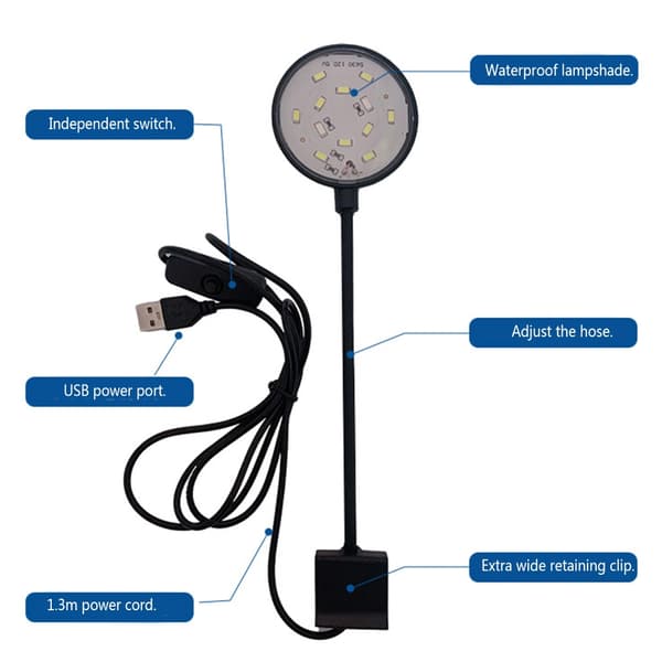 LED Aquarium Lighting with Clip for Small and Medium Aquariums