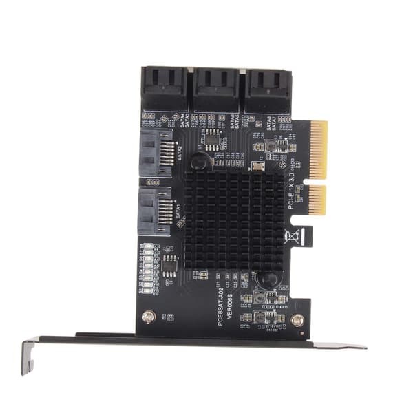 SATA-kort 8 porte Understøtter Hot Swappable Boot System Disk PCIE til SATA 3.0 udvidelseskort med kort baffel til Windows til Linux