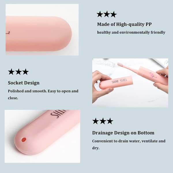 Toothbrush Case 4 Pcs Portable Toothbrush Cases, Suitable for Travel