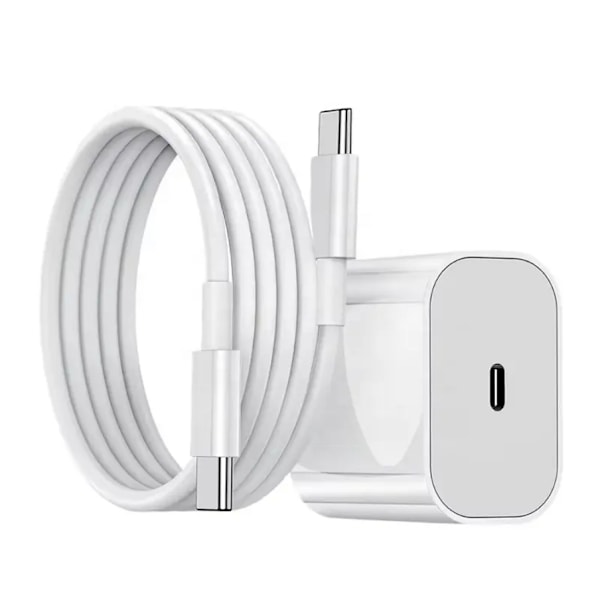 Hurtiglader for alle Samsung-modeller med 2 m lang USB-C-kabel Hvit Hvit Vit White