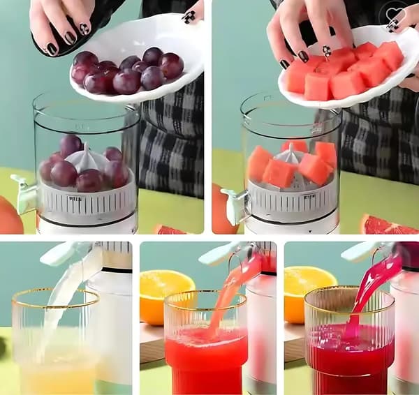 Juice Extractor USB-laddning för apelsin, Anti-dropp pip, Hög effekt, Bärbar 45w