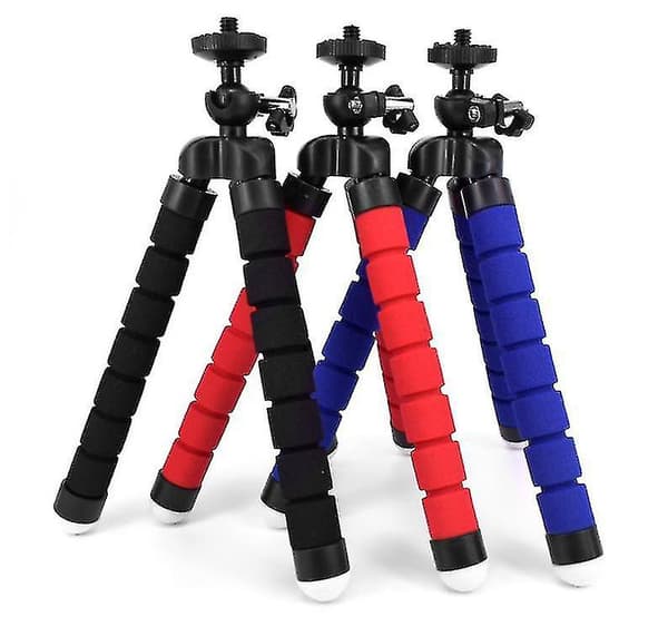 Telefonstativ, bærbart og justerbart stativ, kamerastativ sort