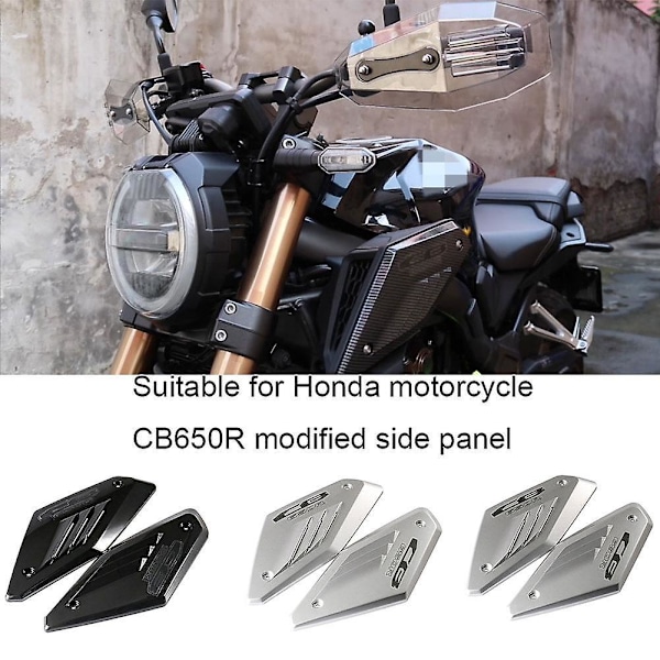 Motorcykel Ram Sido Panel Skydd Skal Skydd Kompatibel med Honda CB650R 2019 2020 2021 Insugsrörs Skydd Luftinsugsrör (B