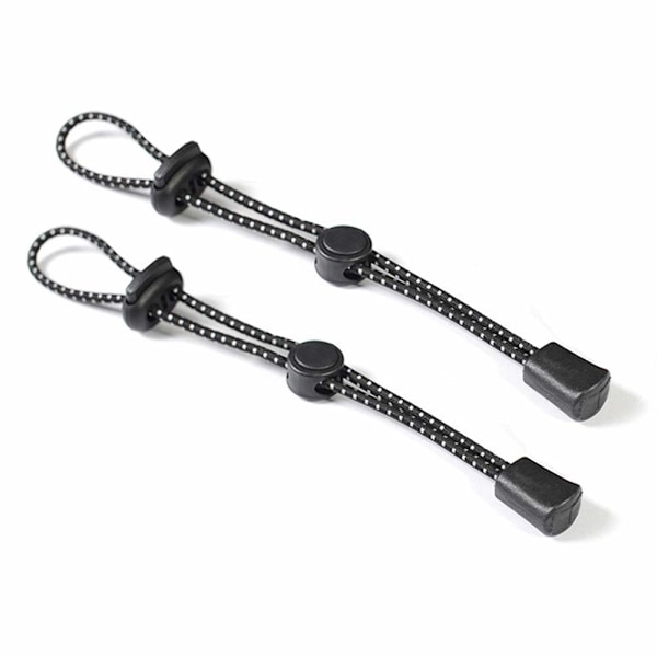 2 stk. Svarte Ryggsekk Turstav Stropper Justerbar Elastisk Tau Lanyard Feste Spenneholder for Utendørs Fotturer Gåing Trekking