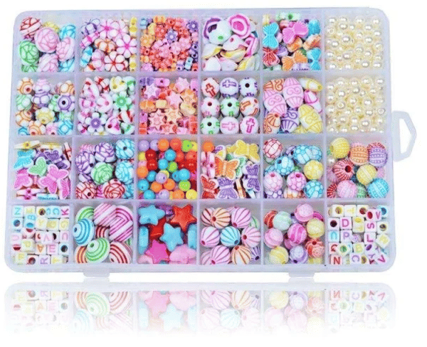 24-grid børns perlelegetøj DIY håndlavede piger håndviklede perler halskæde armbånd perler