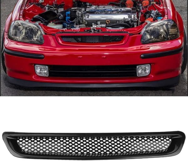 Front Hood Bumper Grill Air Intake Mesh Replacement for 1996-1998 JDM Style