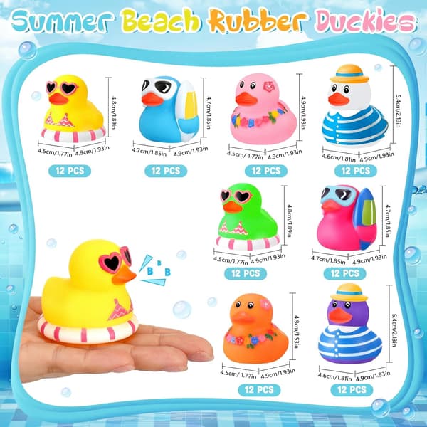 24 stk. sommerstrandgummianker i bulk, badeleker, 8 farger Orange