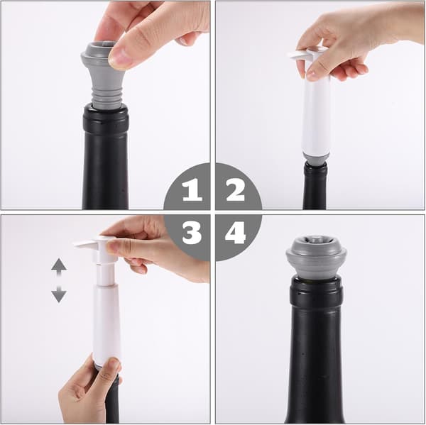 Vinbevaringssett - (1 X Vinbevarer + 4 X Vakuumpropp) -