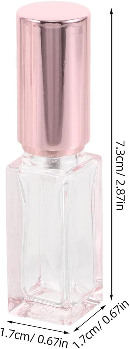5 stk 5 ml bærbare rosa glassparfymeflasker påfyllbare fine tåkeforstøvere for reise og væskelagring