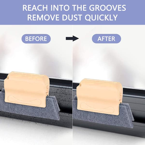 3 Pcs Creative Groove Cleaning Brushes, Magic Window Cleaner B,ZQKLA