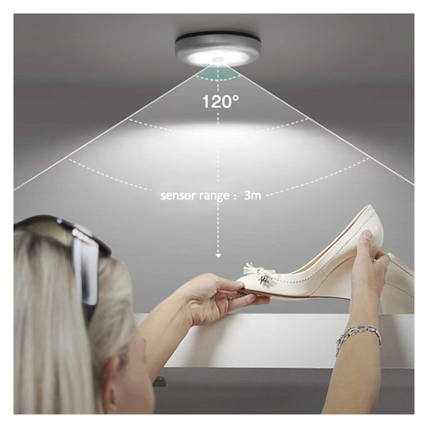 LED spotlights with motion sensor night light 3-pack Silver Silver Silver