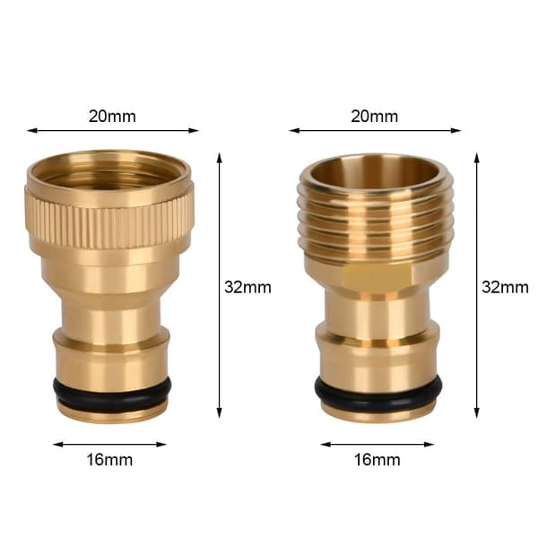 Garden Hose Adapter (2-Pack), Brass Connectors, 1/2 \" Quick Connect Set, Garden, Water Tools for Kitchen