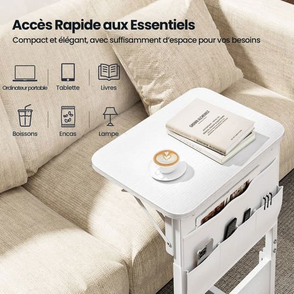 EcoFurnix C-Multiprise och Fällbord i Vitt Vit